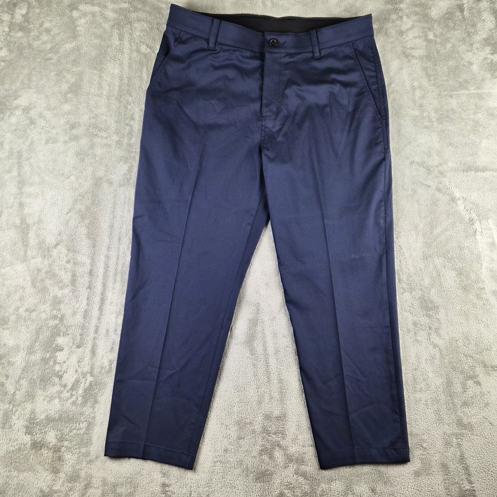 Nike Dri Fit UV Chino Golf Pants Mens 35x30 Navy Blue Stretch Performance